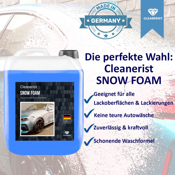 2x10 Liter Snowfoam BLAU + Ausgießer + Microfasertuch