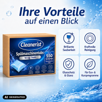 Spülmaschinentabs wasserlösliche Folie - 1 Tab = 18 Gramm - 10 kg