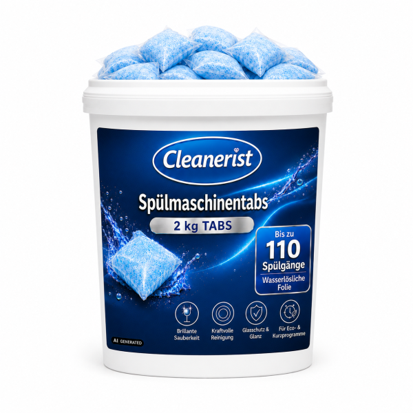 Spülmaschinentabs wasserlösliche Folie - 1 Tab = 18 Gramm - 2 kg im Eimer