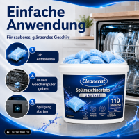 Spülmaschinentabs wasserlösliche Folie - 1 Tab = 18 Gramm - 2x2 kg im Eimer