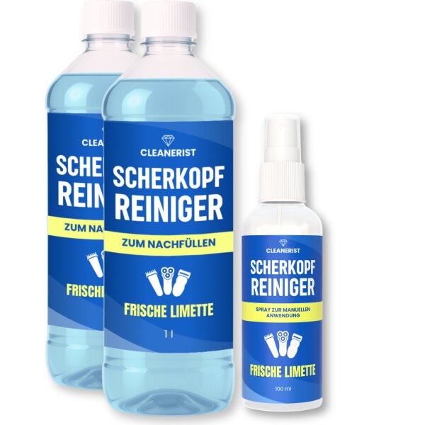 2x1 Liter Scherkopfreiniger Flüssigkeit mit Sprühflasche